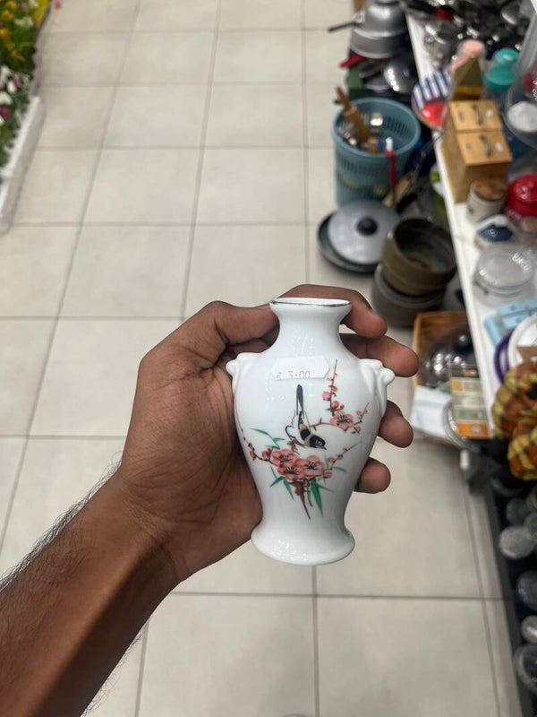 Porcelain Hand-Painted Floral Vase - Decor