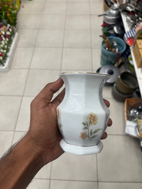 Hand-Painted Porcelain Vase - Decor