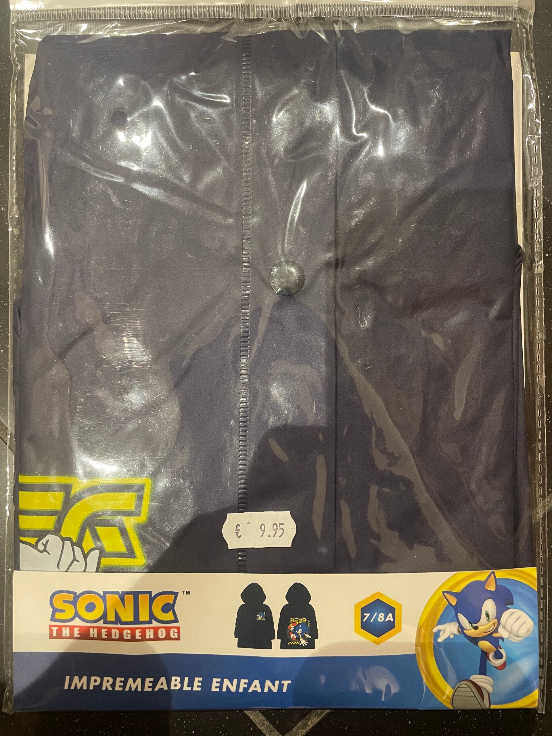 Boys Sonic Raincoat - Size 7/8 Years
