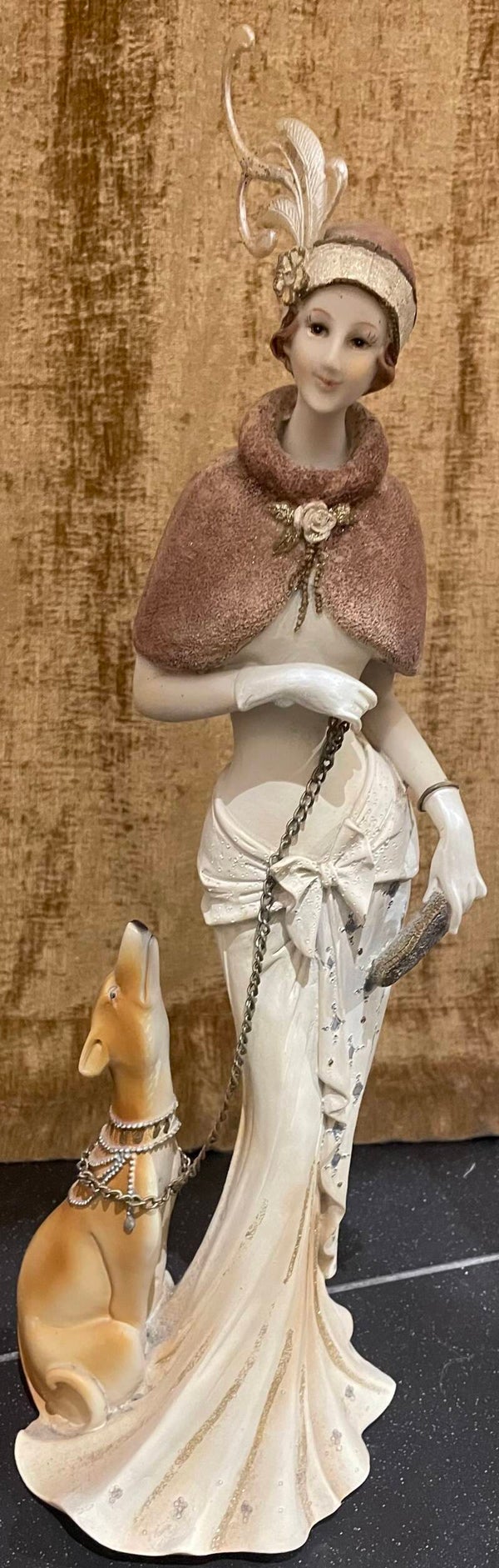 Woman With Dog - Figurines