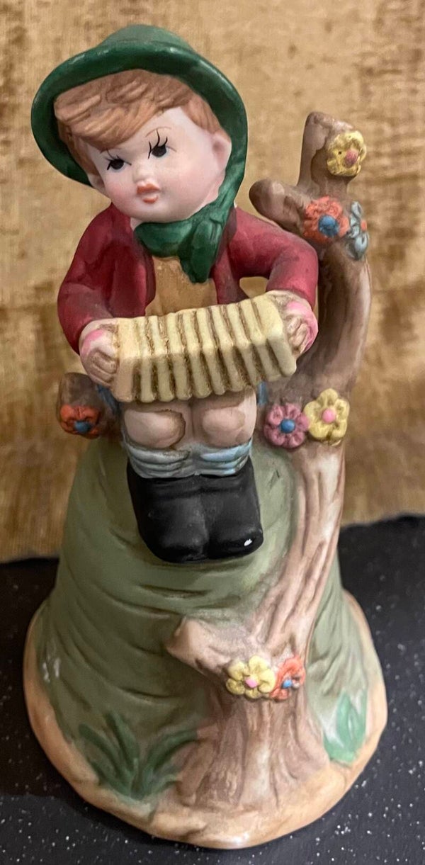 Young Boy On Bell Figure - Decor