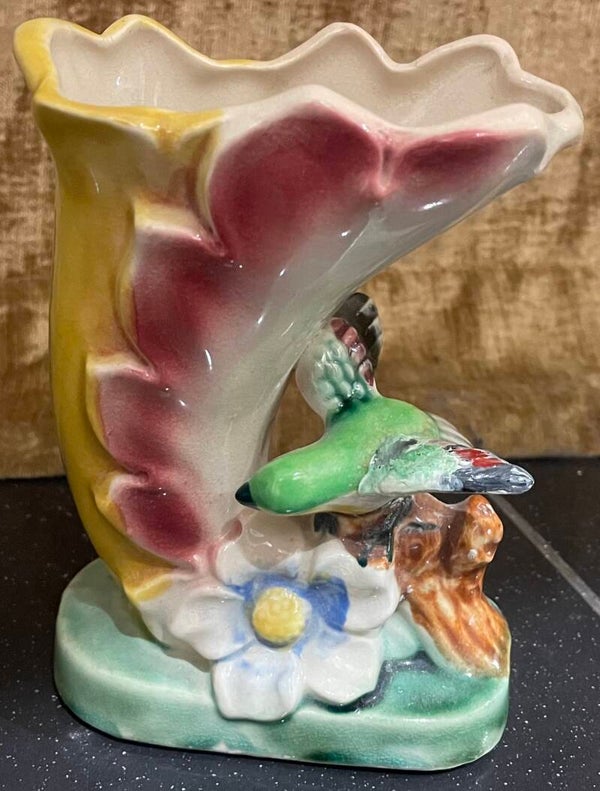 Vintage Vase With Bird - Decor