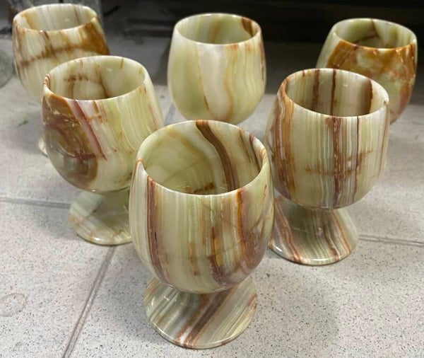 Onyx Stone Cups Set of 6 - €2 Each/10€ Set - Decor