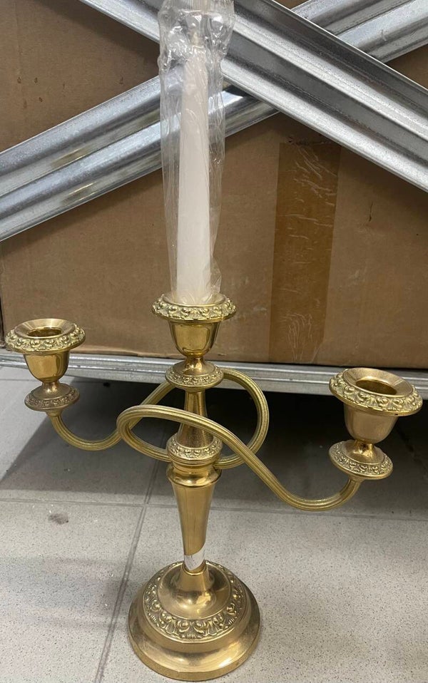 3-Arm Candelabra - Candles