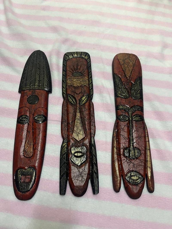 Wooden tribal wall masks- Decor ***