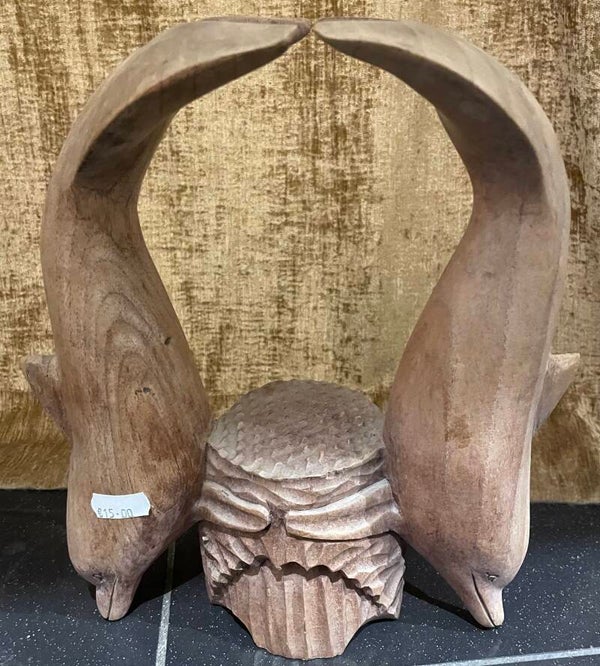 Wooden Dolphins Candle Holder - Candles