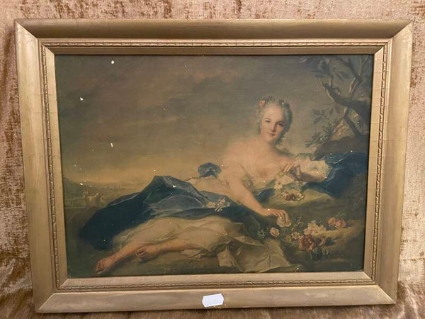 Henriette of France as Flora by French artist Jean-Marc Nattier Framed Reproduction - Decor