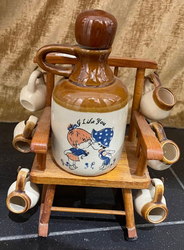 Vintage Stoneware Bottle - Decor