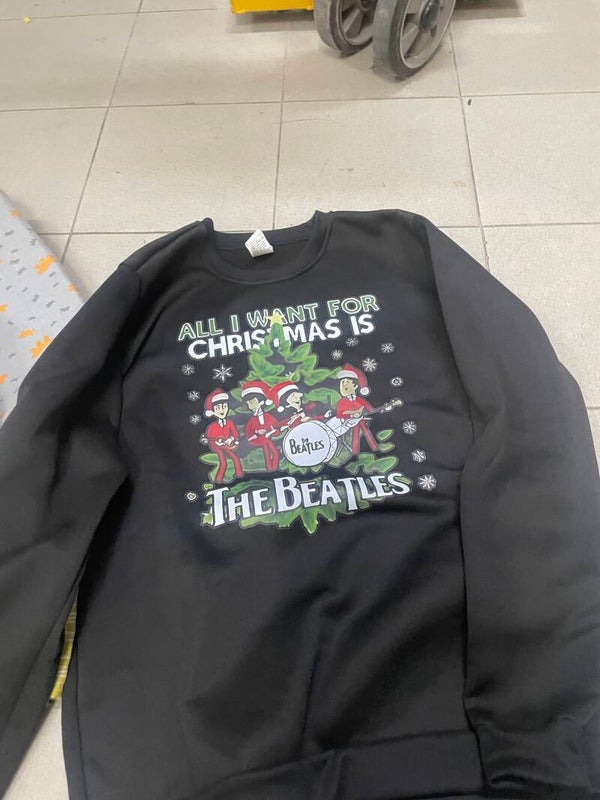 Men Christmas Beatles Hoodie - Size L