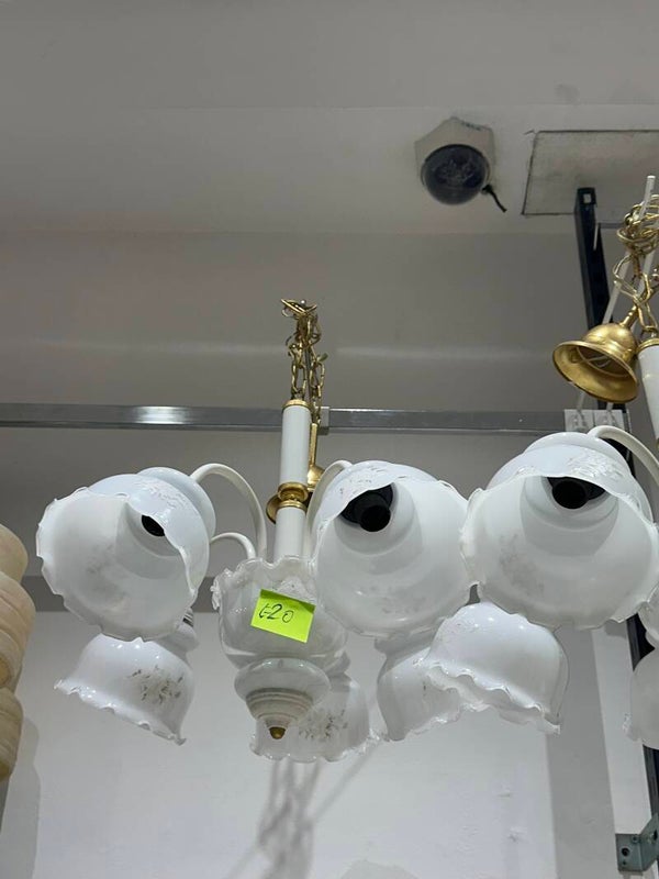 White Tinted Chandelier - Chandeliers*