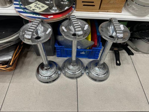 Vertical Ashtrays In Nickel - €8 Each - Supplies*