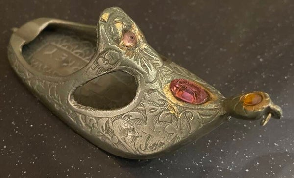 Embossed Shoe Ashtray - Brass