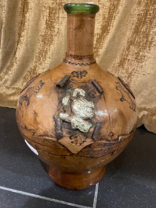 Leather Wrapped Decanter Bottle - Decor