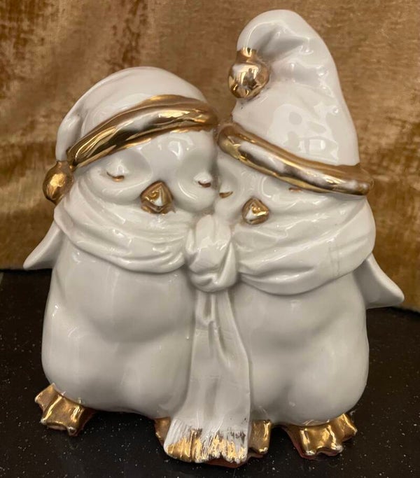 2 White Porcelain Penguins - Figurines*