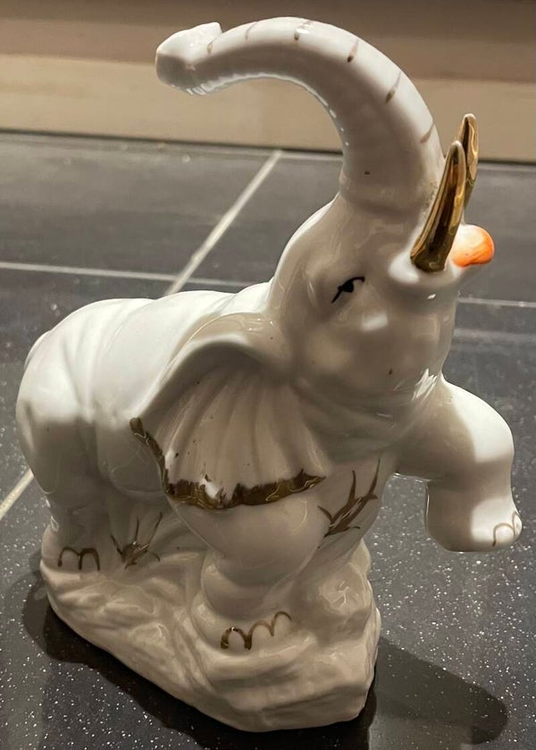 White Porcelain Elephant - Figurines*
