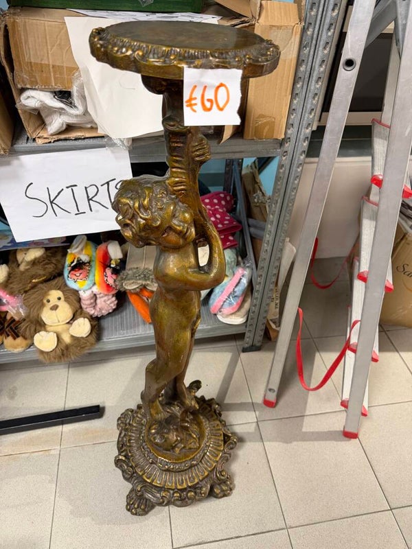 Italian Rococo Cherub Plant Stand 145cm - Vintage***