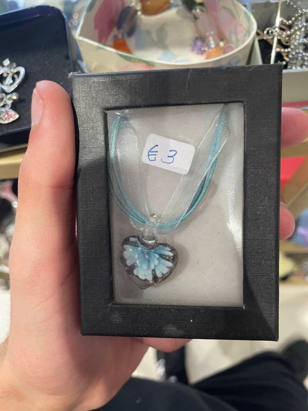 Glass Heart Necklace - Jewelry