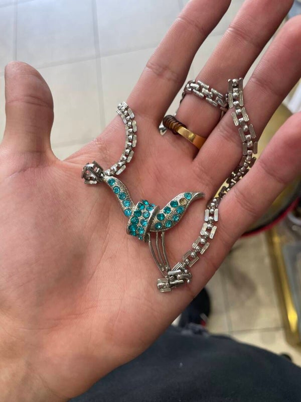 Rhinestone Bird Necklace - Jewelry