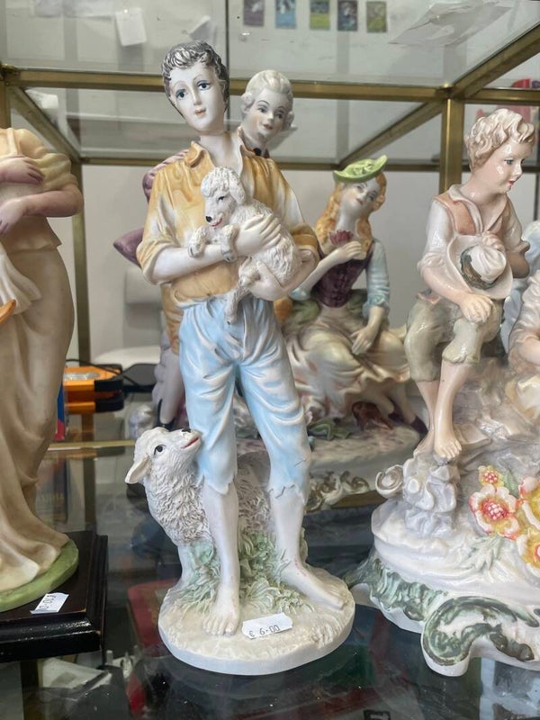 Boy Holding Lamb - Figurines