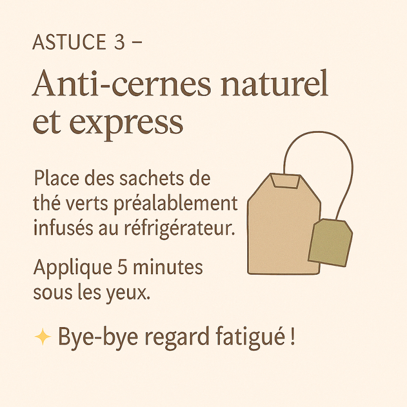 astuce anti-cernes naturelle avec sachets de thé vert réfrigérés