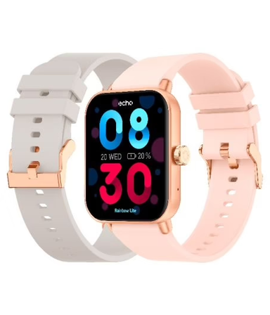 Montre connectée ECHO Rainbow Lite Rose + bracelet Gris