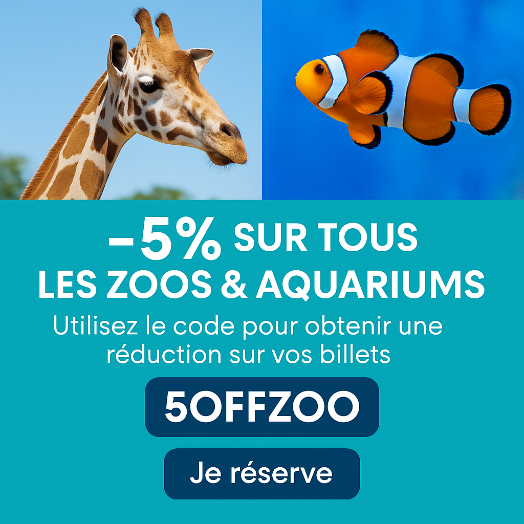 profitez de 5 % de réduction sur tous les billets de zoos et aquariums en France