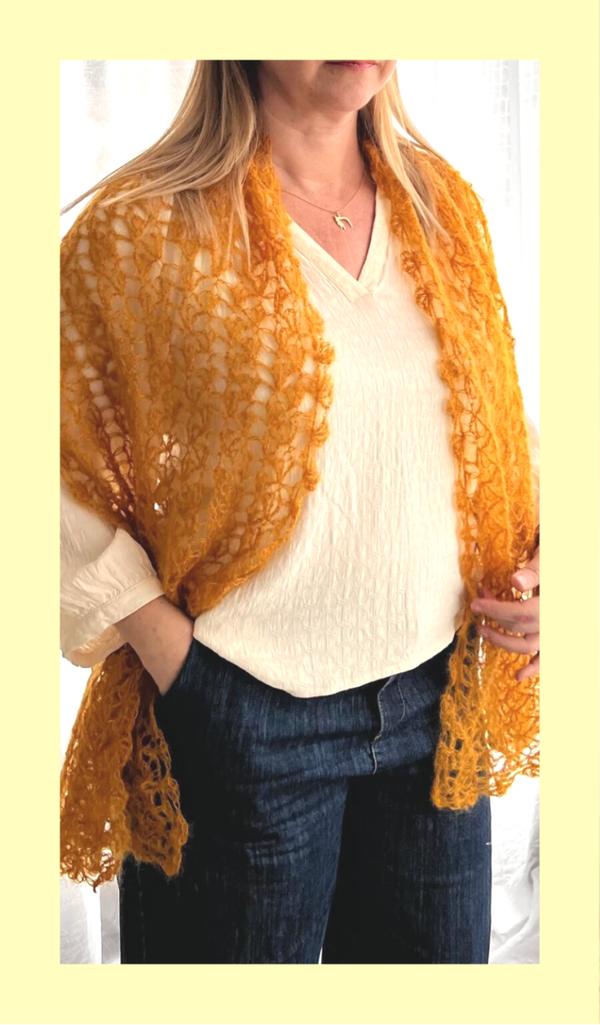 étole crochet mohair soie