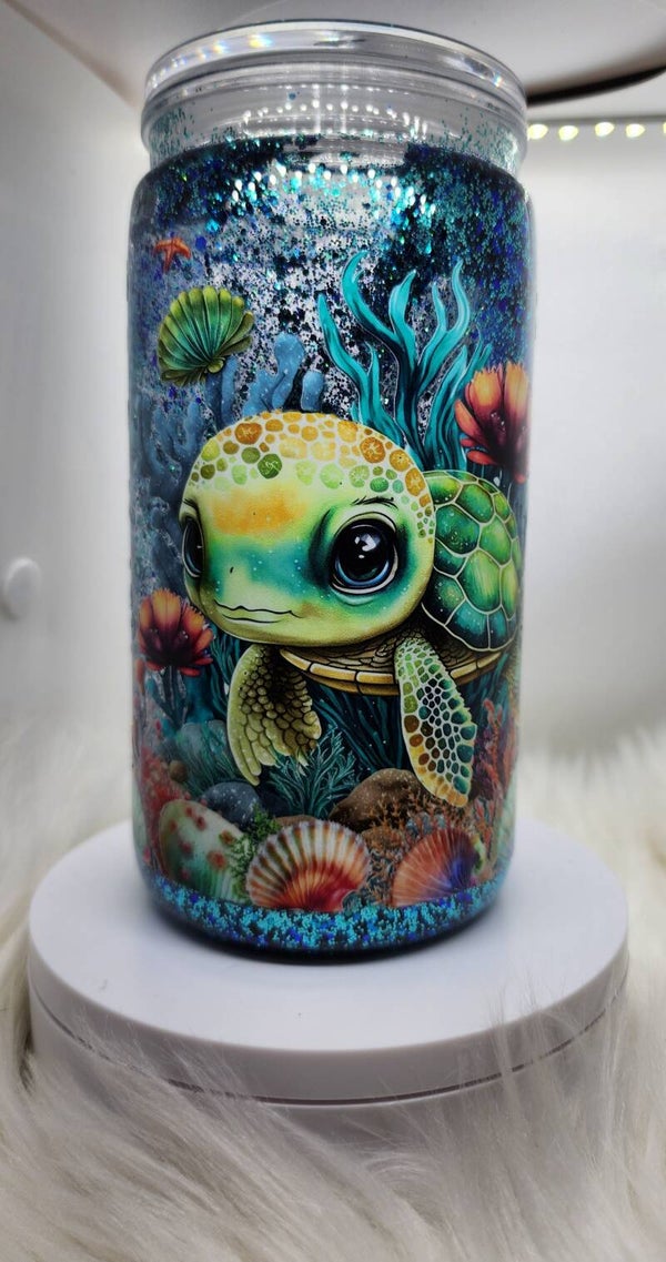 BABY TURTLE SNOW GLOBE TUMBLER
