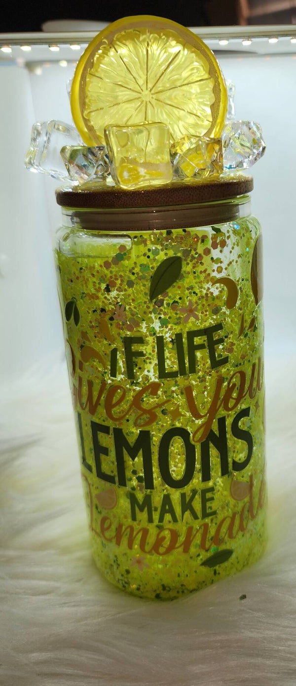 Lemonade snow globe tumbler