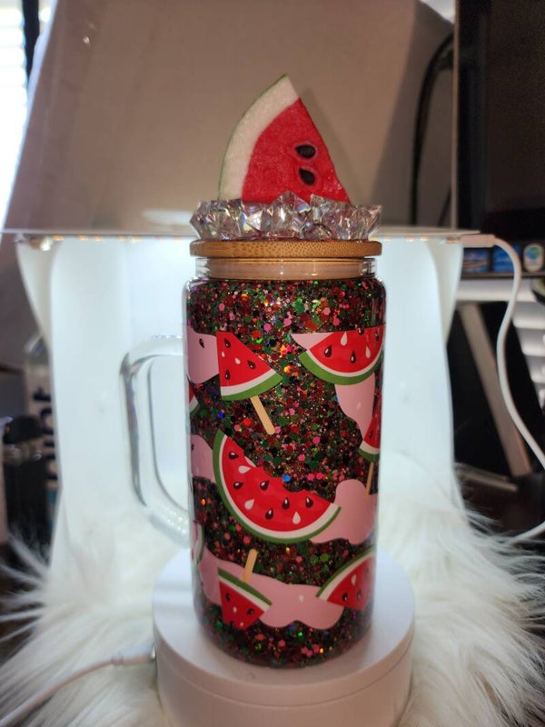 Watermelon  snowglobe tumbler