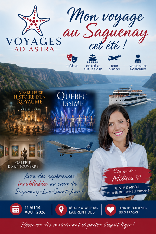 Escapade au Saguenay 11 au 14 août 2026
