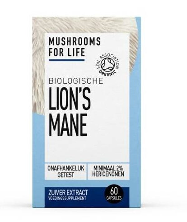 Mushrooms for Life - Lion's Mane Paddenstoelen Bio - 60 caps.