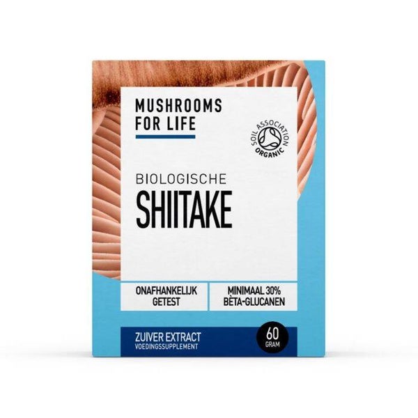 Mushrooms for Life - Shiitake Paddenstoelen Poeder Bio 60 gram.
