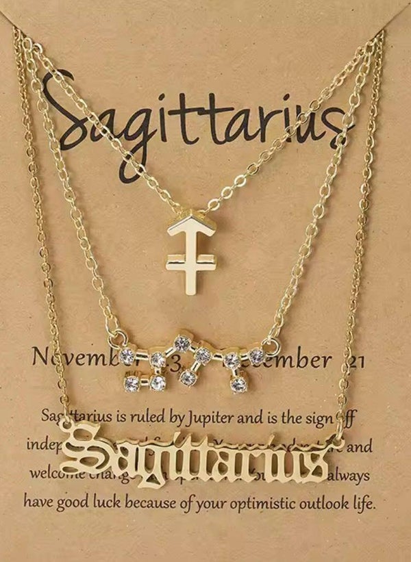 Boogschutter 3 set kettingen goudkleurig