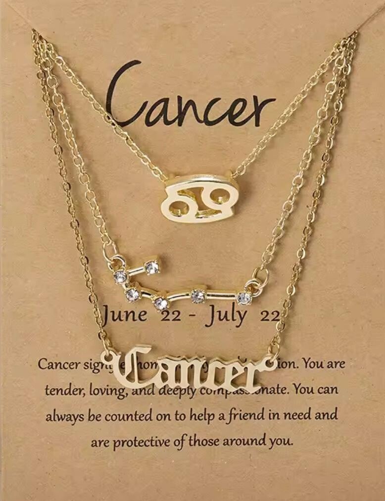 Kreeft 3 set kettingen goudkleurig