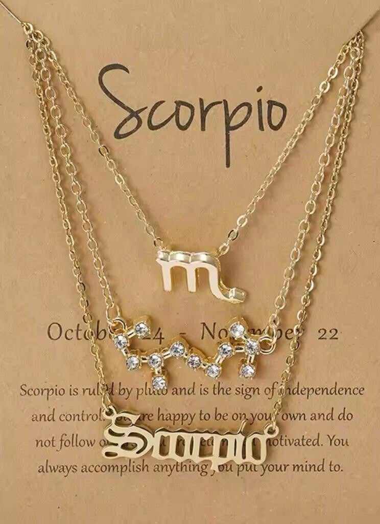 Schorpioen 3 set kettingen goudkleurig
