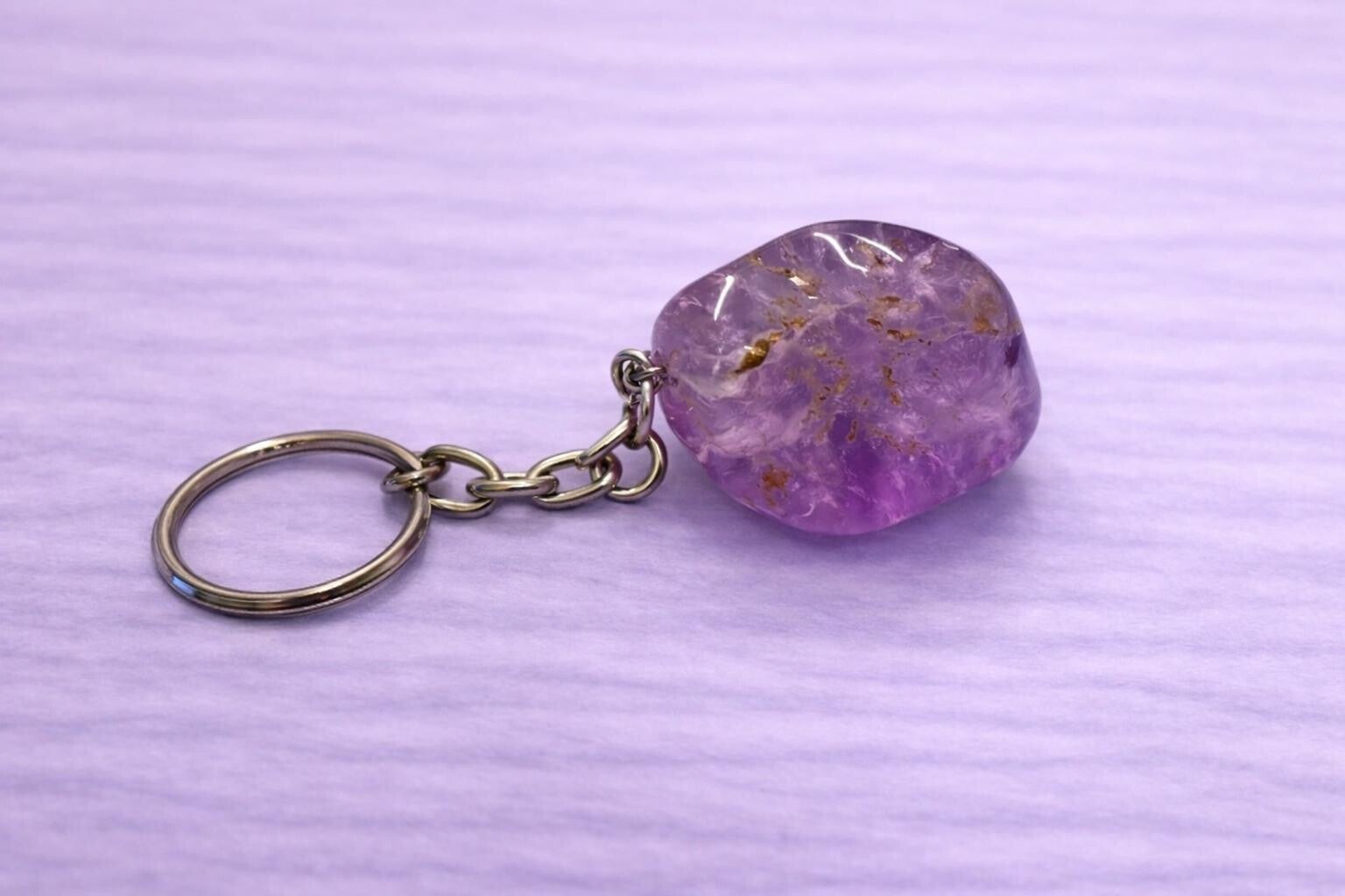 Amethist sleutelhanger groot