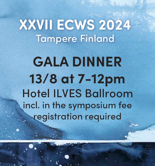 *Gala Dinner at Hotel Ilves Ballroom, August 13 at 7–12 pm (limited)