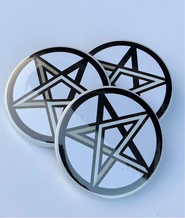 Badges w/Anthem Revival pentagram logo, white background