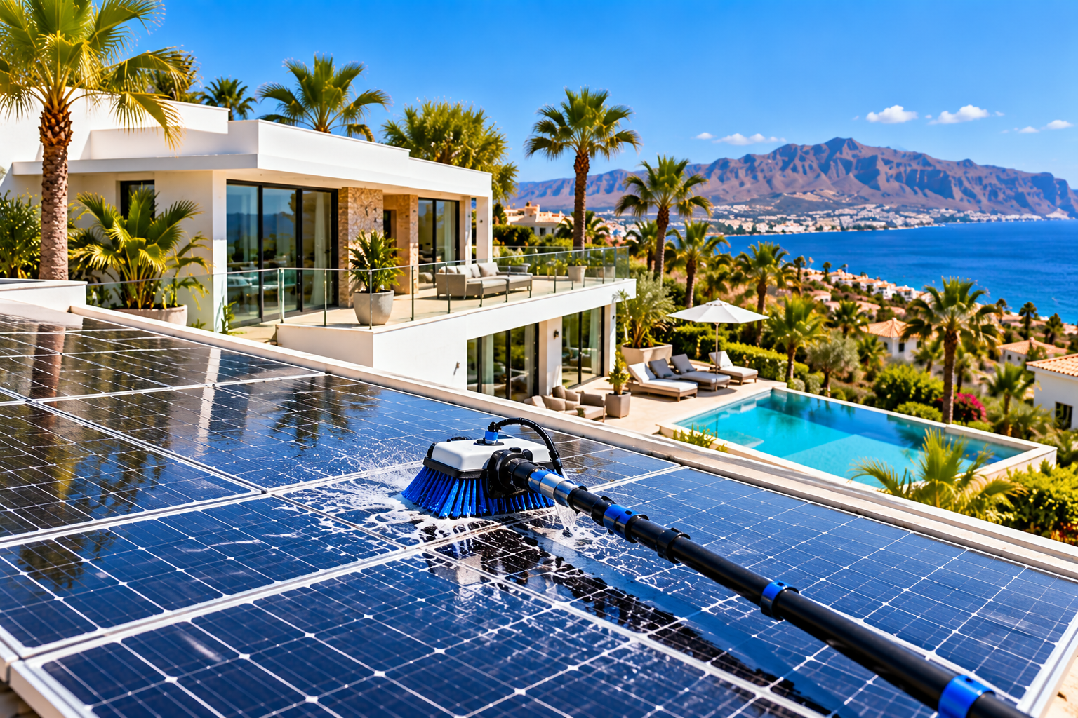 VILLEN Professionelle Reinigung privater Solaranlagen. Gran Canaria