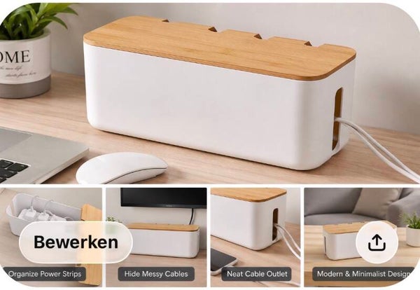 Kabelmanagement Box – Stijlvolle Opbergbox voor Kabels en Stekkerdozen