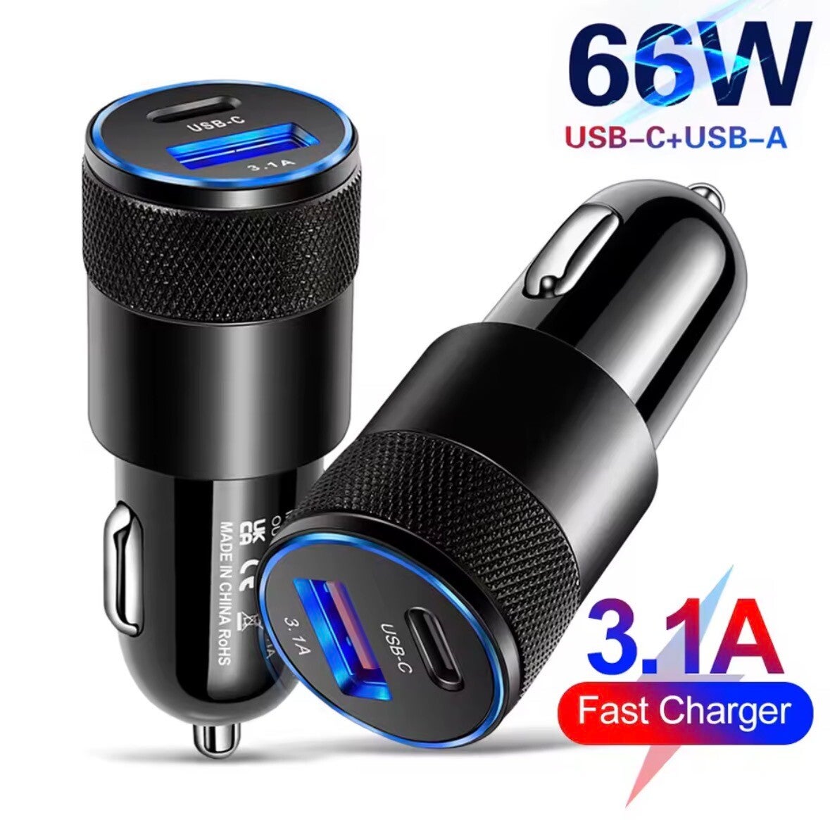 Snelle 66W Auto Lader USB-C PD