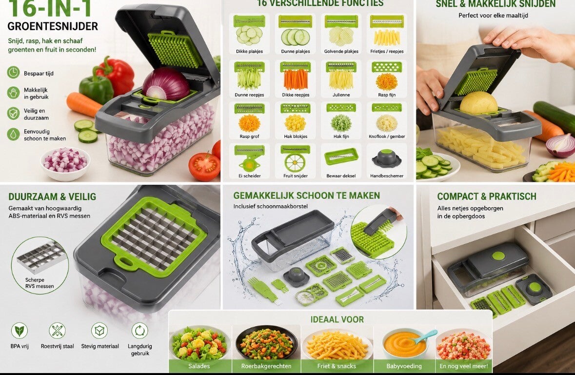 16 in 1 multifunctional vegetable chopper
