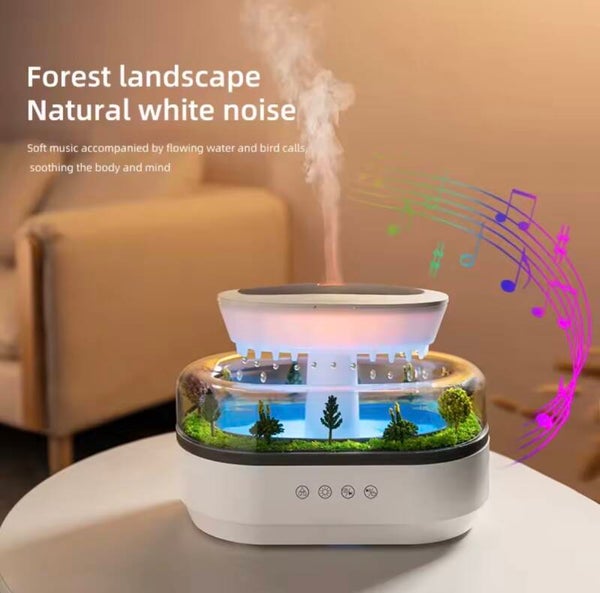 KINSCOTER Regenwolk Luchtbevochtiger - Aroma Diffuser met 7 Kleuren & Regengeluid - 200ML