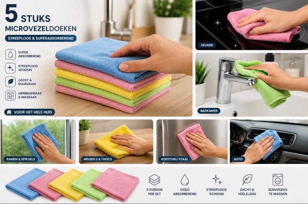 Microvezeldoeken – 10 Stuks | Streeploos