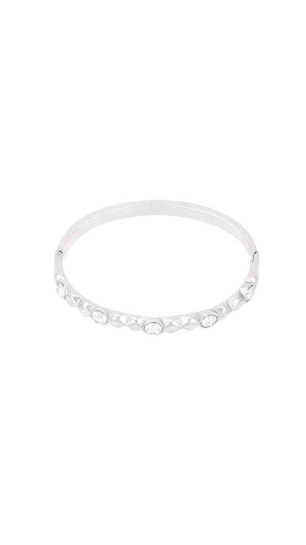 Diamant bangle zilver