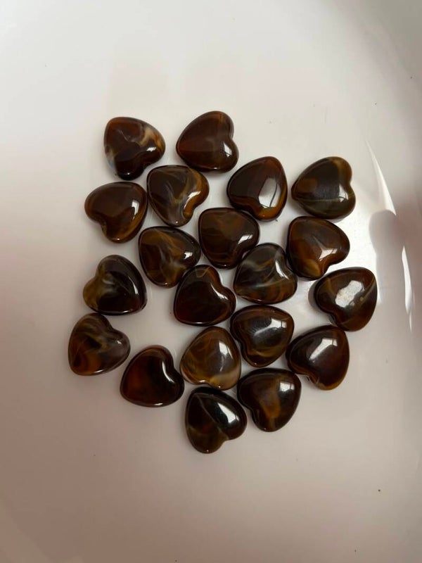 20 lossen hartjes kralen bruin