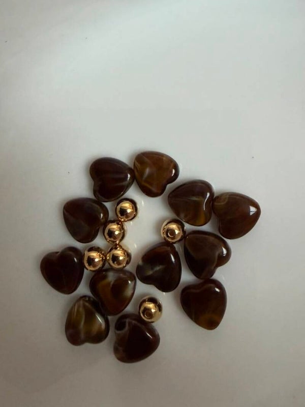 Diy hartjes armband bruin