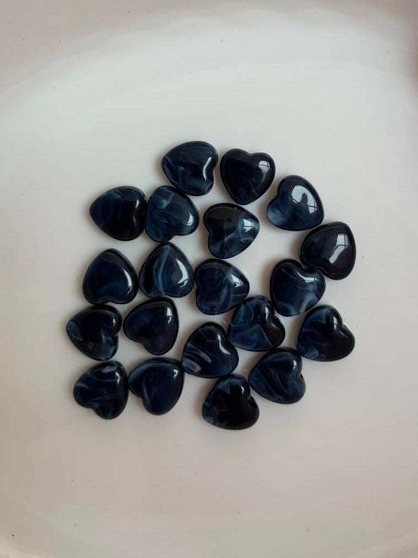 20 lossen hartjes kaarten blauw