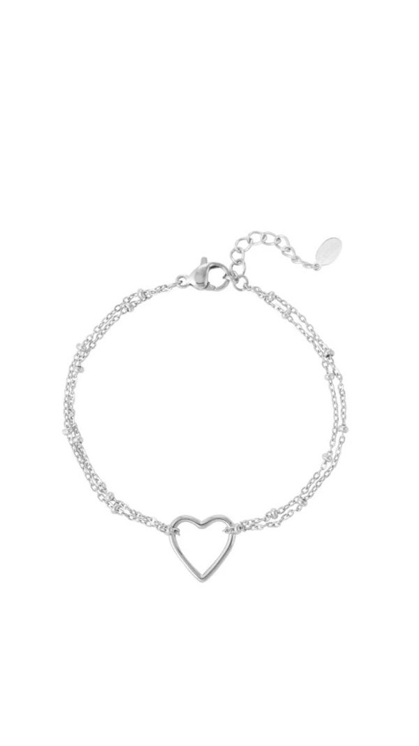 Heart armband zilver